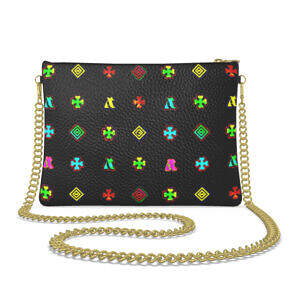 ADpld™ Multicolor Chain Strap Crossbody Bag Black Full profile