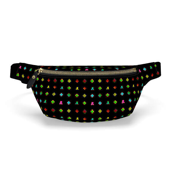ADpld™ Multicolor Nappa Leather Fanny Pack Black gold Front display