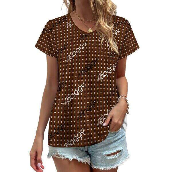 ADpld™ V-neck Short Sleeve T-shirt maroon front model display copy