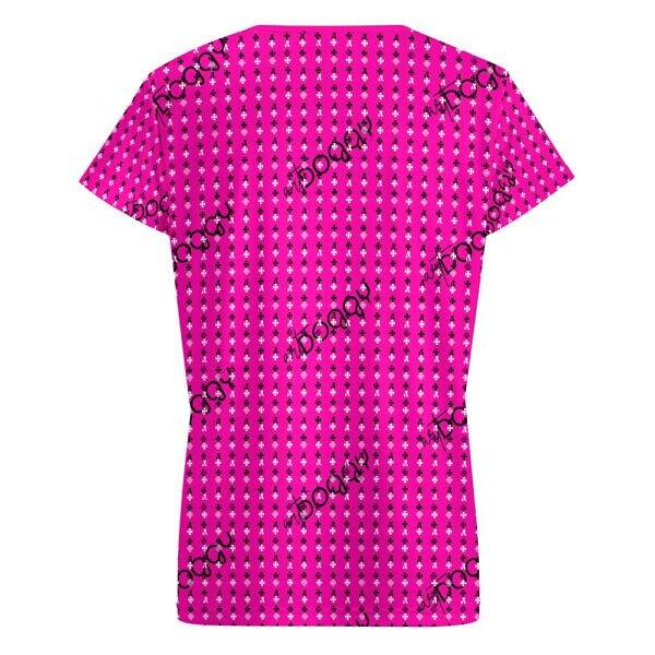 ADpld™ V-neck Short Sleeve T-shirt deep pink back display