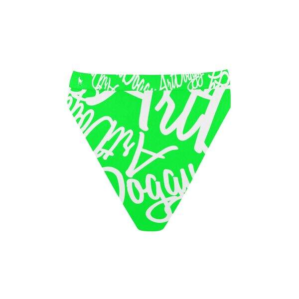 ArtDoggy™ High-Waisted Retro Bikini Bottom lime back display