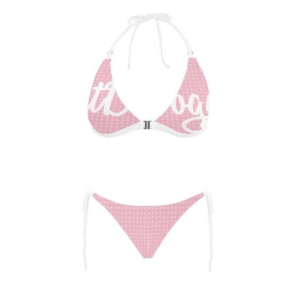ADpld™ Buckle Bikini Swimsuit pink front Display