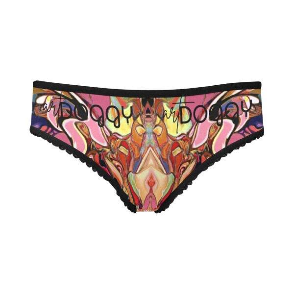 ArtDoggy™ Modern High-cut Brief Panty Pink front Display