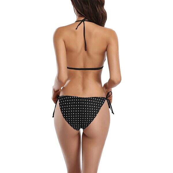 ADpld™ Buckle Bikini Swimsuit Black back model Display