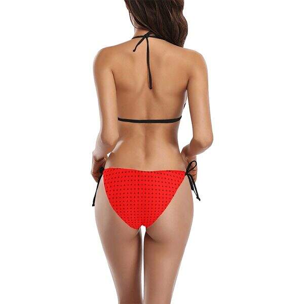 ADpld™ Buckle Bikini Swimsuit red model back Display