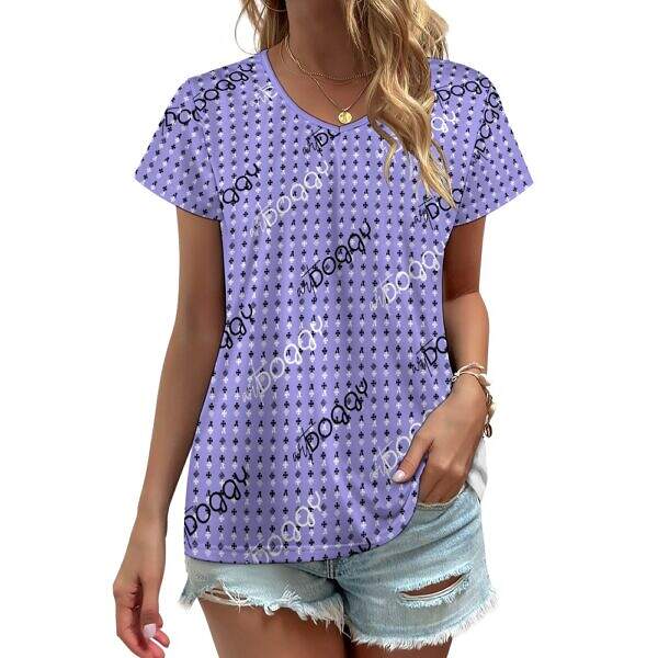 ADpld™ V-neck Short Sleeve T-shirt medium purple front model