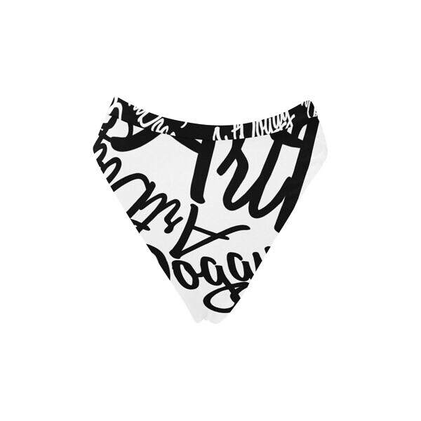 ArtDoggy™ High-Waisted Retro Bikini Bottom white back display