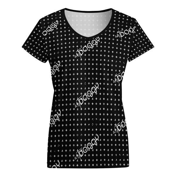 ADpld™ V-neck Short Sleeve T-shirt Black Front Display