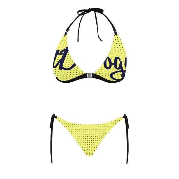 ADpld™ Buckle Bikini Swimsuit yellow front Display