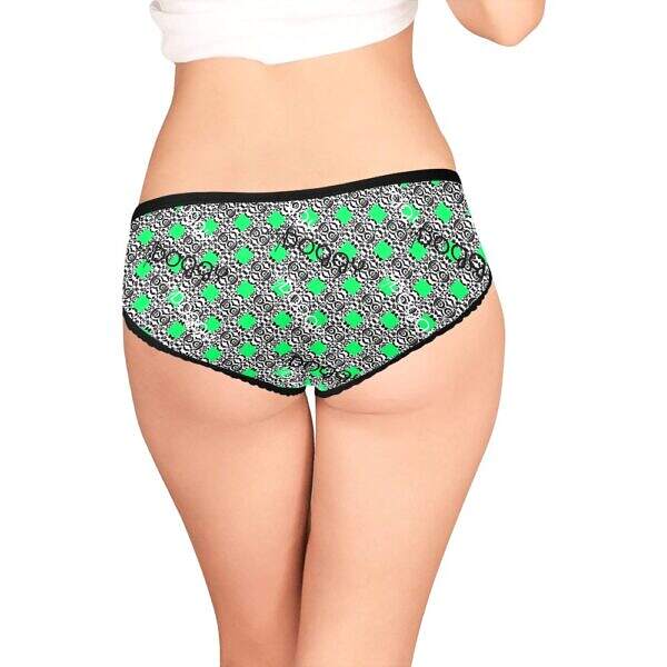 ArtDoggy™ Modern High-cut Brief Panty spring green back model Display