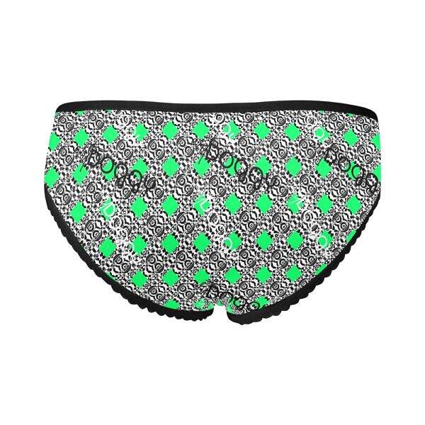 ArtDoggy™ Modern High-cut Brief Panty spring green back Display