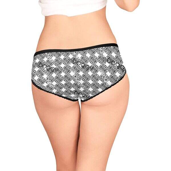 ArtDoggy™ Modern High-cut Brief Panty white back model Display