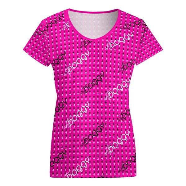 ADpld™ V-neck Short Sleeve T-shirt deep pink front display