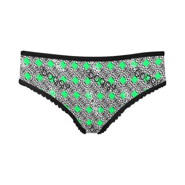 ArtDoggy™ Modern High-cut Brief Panty spring green front Display