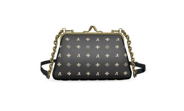 ADpld™ Crema Flat Frame Clutch Bag gold display