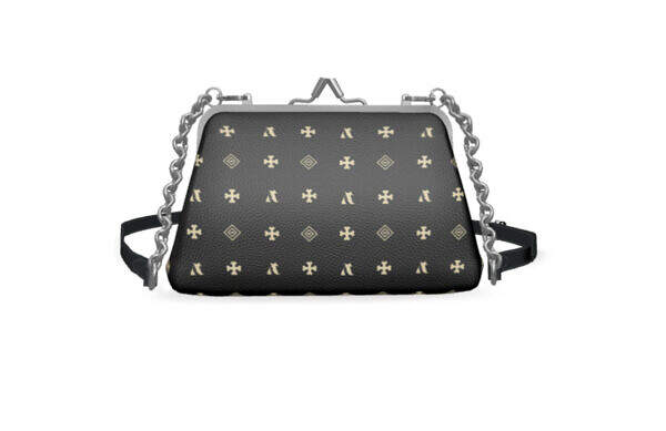 ADpld™ Crema Flat Frame Clutch Bag nickel display