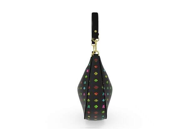 ADpld™ Multicolor Curve Hobo Bag Black Gold Left