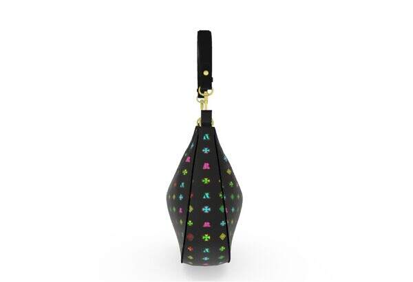 ADpld™ Multicolor Curve Hobo Bag Black Gold Right