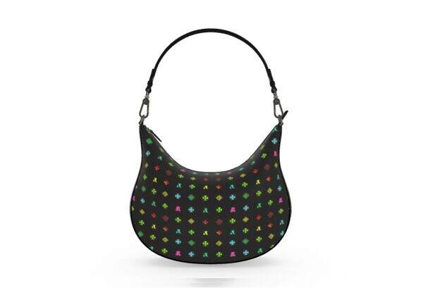 ADpld™ Multicolor Curve Hobo Bag Black Nickel Front