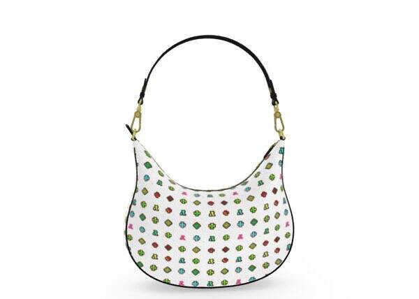 ADpld™ Multicolor Curve Hobo Bag White Gold Back