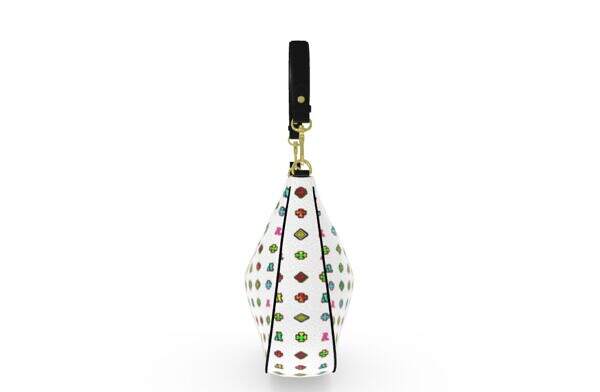 ADpld™ Multicolor Curve Hobo Bag White Gold Left
