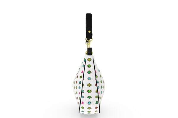 ADpld™ Multicolor Curve Hobo Bag White Gold Right