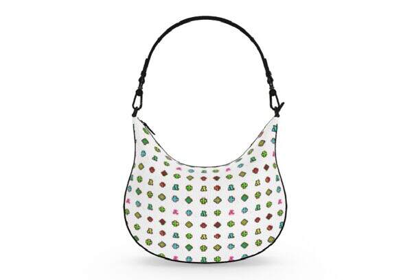 ADpld™ Multicolor Curve Hobo Bag White Gunmetal Front