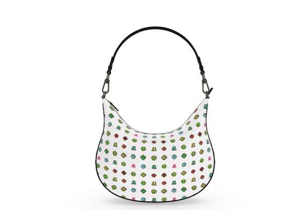 ADpld™ Multicolor Curve Hobo Bag White Nickel Front