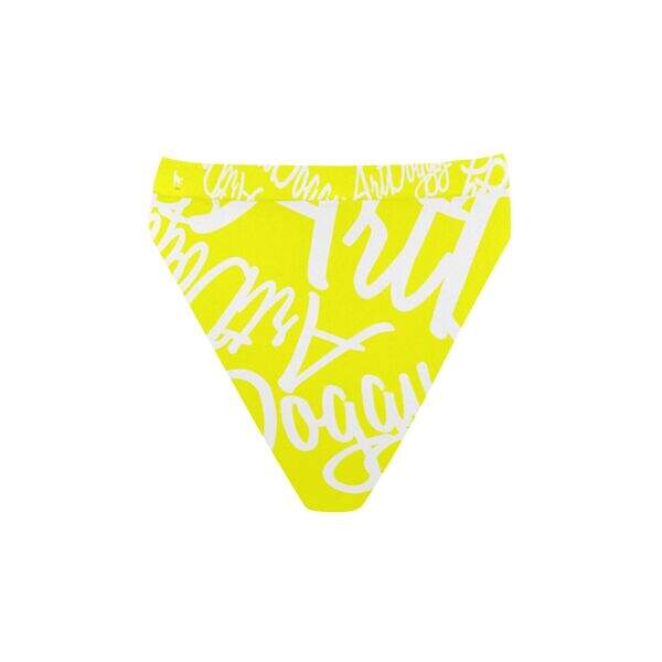 ArtDoggy™ High-Waisted Retro Bikini Bottom yellow back display