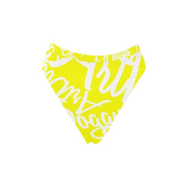 ArtDoggy™ High-Waisted Retro Bikini Bottom yellow front display