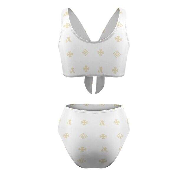 ADpld™ Two-Piece Knotted Bikini Swimsuit white back display
