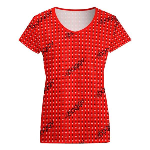 ADpld™ V-neck Short Sleeve T-shirt red front display
