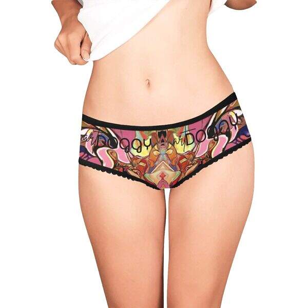 ArtDoggy™ Modern High-cut Brief Panty Pink front model Display