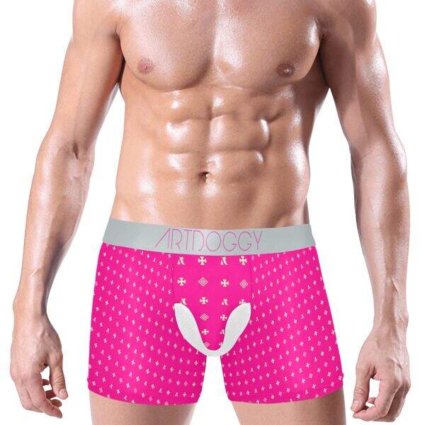 ADpld™ Crema Silverband Boxer Briefs deep pink front model display