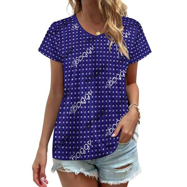 ADpld™ V-neck Short Sleeve T-shirt midnight blue front model display