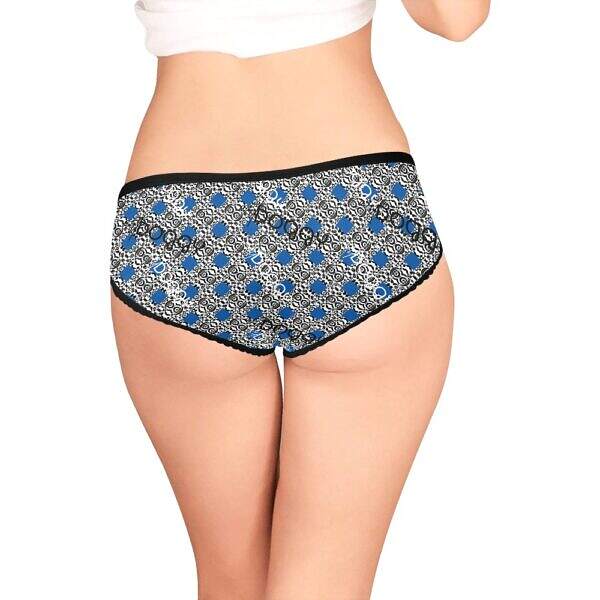 ArtDoggy™ Modern High-cut Brief Panty dark slate blue back model display