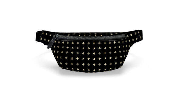 ADpld™ Crema Nappa Leather Fanny Pack black gunmetal display front