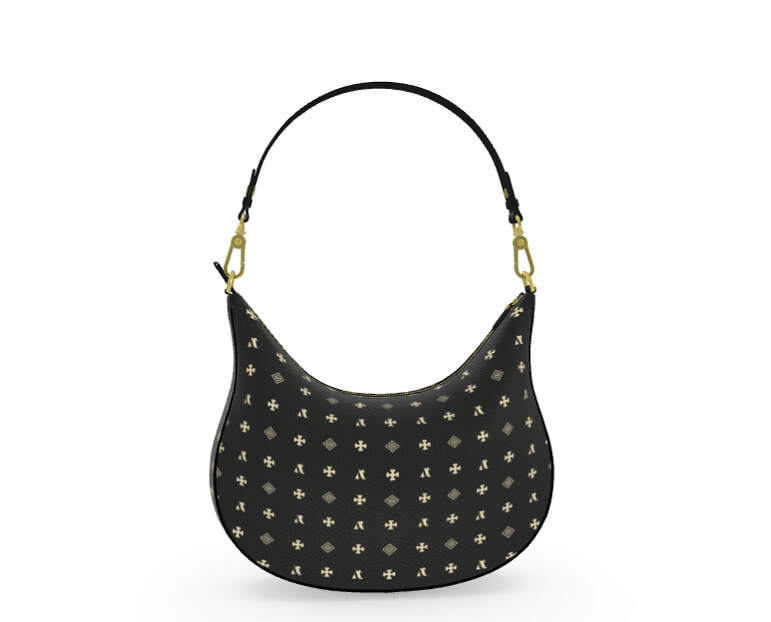 ADpld™ Curve Hobo Bag Crema black gold back display
