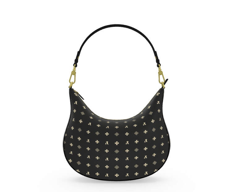ADpld™ Curve Hobo Bag Crema black gold front display
