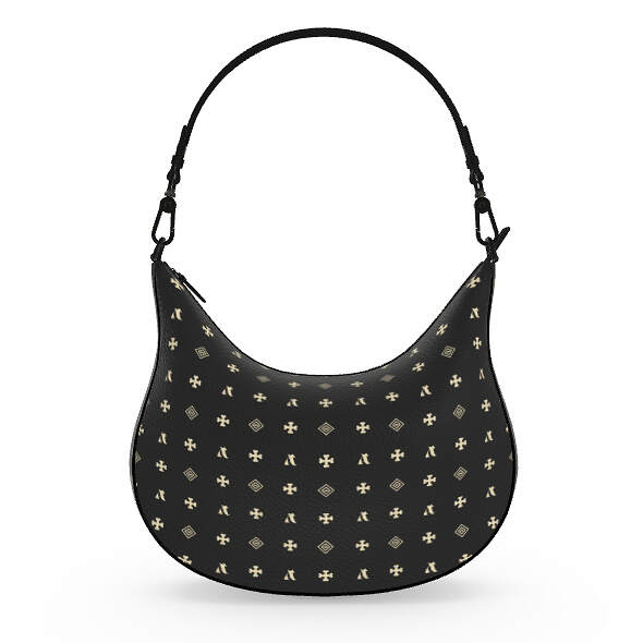 ADpld™ Curve Hobo Bag Crema black gunmetal front display