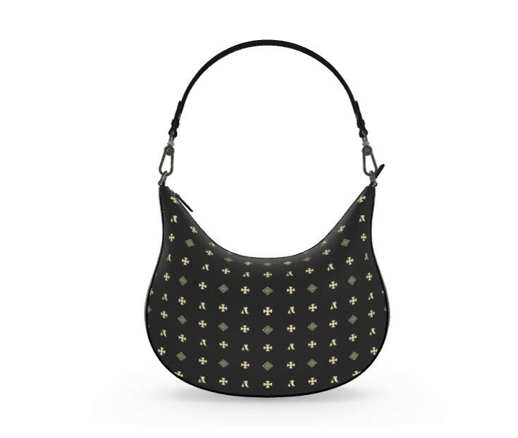 ADpld™ Curve Hobo Bag Crema black nickel front display