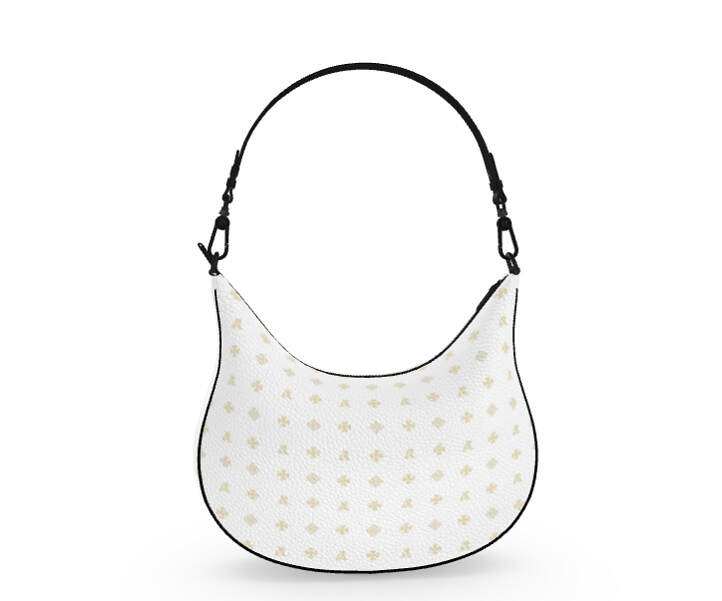 ADpld™ Curve Hobo Bag Crema white gunmetal back display