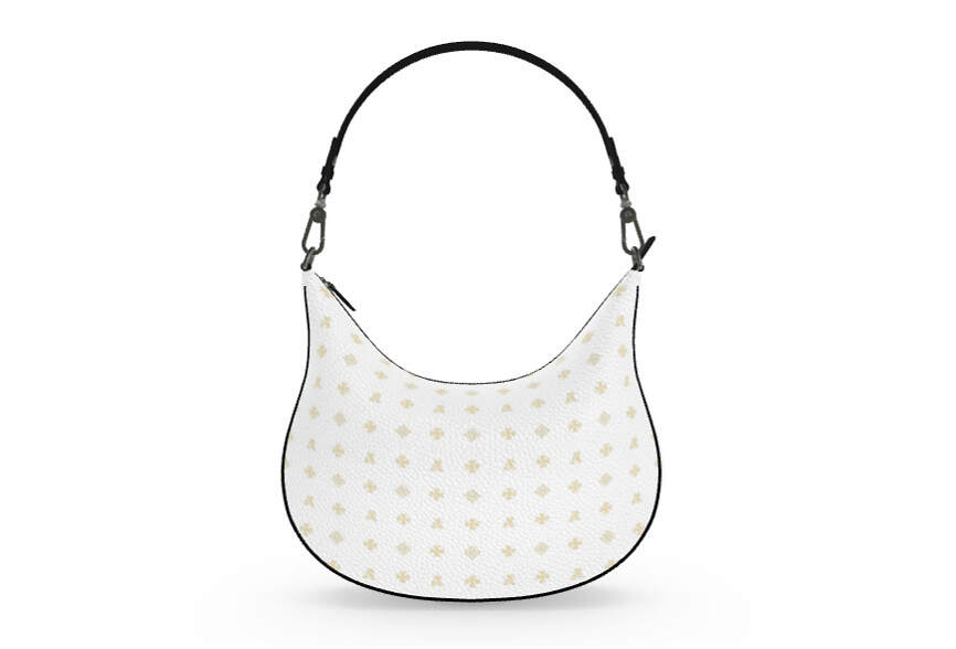 ADpld™ Curve Hobo Bag Crema white nickel front display