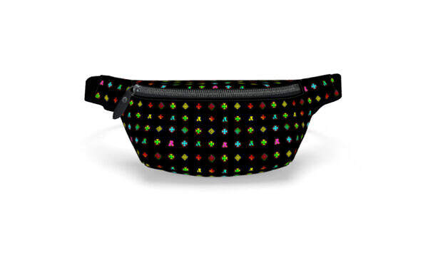 ADpld™ Multicolor Nappa Leather Fanny Pack black gunmetal front display
