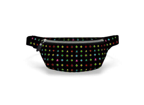 ADpld™ Multicolor Nappa Leather Fanny Pack black nickel front display