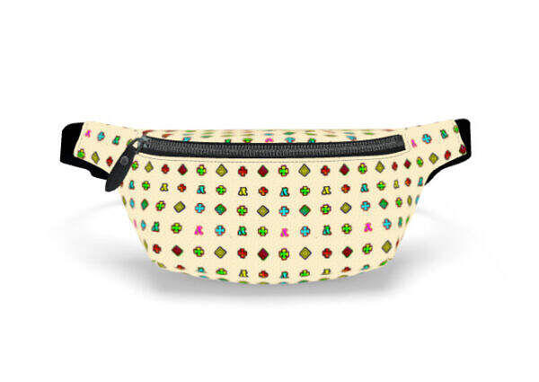 ADpld™ Multicolor Nappa Leather Fanny Pack crema gunmetal front display