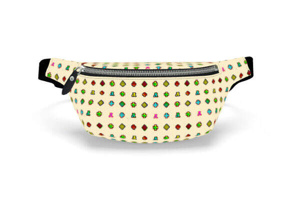 ADpld™ Multicolor Nappa Leather Fanny Pack crema nickel front display