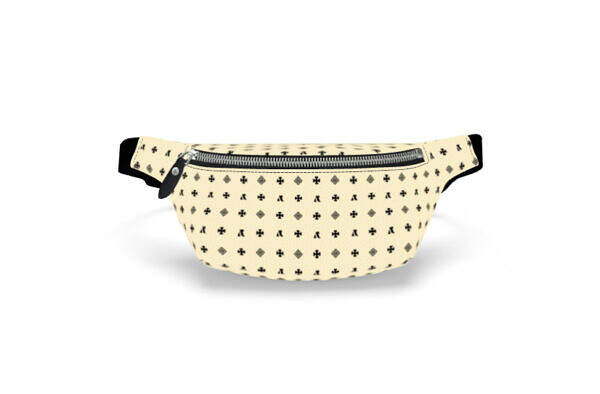 ADpld™ Crema Nappa Leather Fanny Pack crema nickel display front