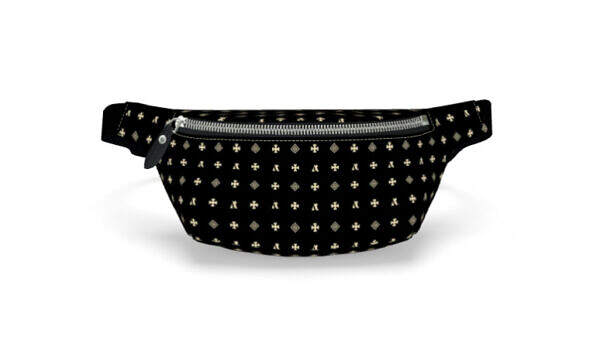 ADpld™ Crema Nappa Leather Fanny Pack black nickel display front