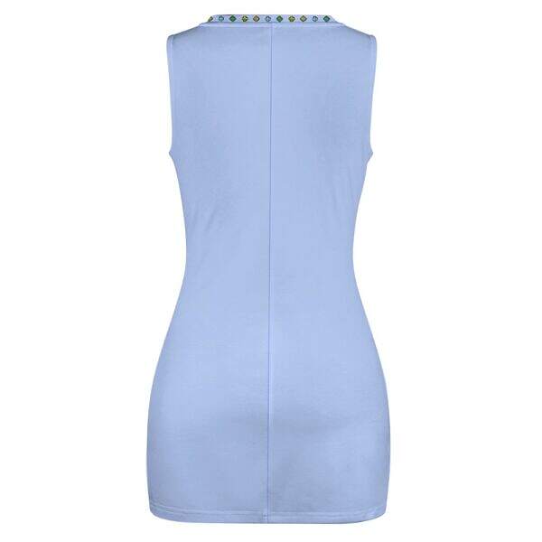 ADpld™ Multicolor Exposed Navel Cross Fit Dress light steel blue back display